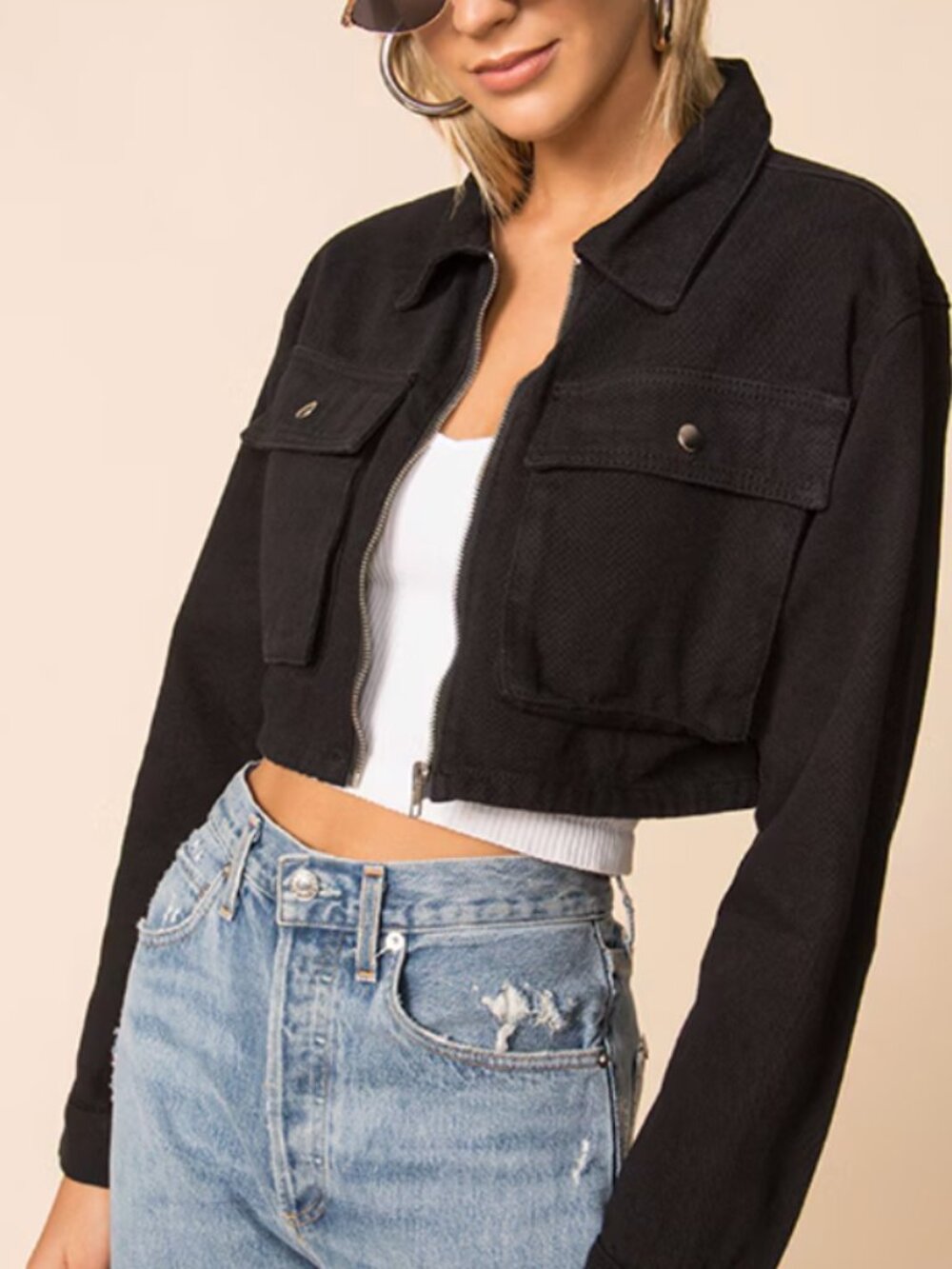 Superdown Mona Zip Front Jacket